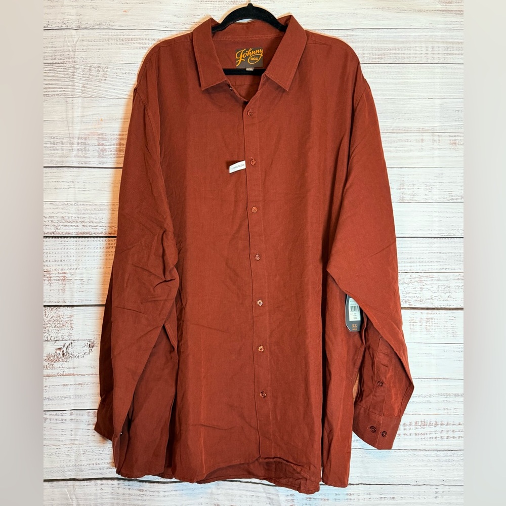 Johnny Bigg Smart Lyocell Blend Shirt – Rust | Size 6XL